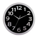 Carven Wall Clock Glass Face Round 33cm Black & Silver
