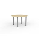 Cubit Round Meeting Table 1200Dia Atlantic Oak Top / Silver Frame