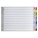 Marbig Dividers Manilla Plastic Coloured 10 Tab A3 Landscape White
