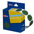 Avery Dot Stickers Dispenser 937376 24mm Round Green Pack 500