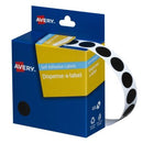 Avery Dot Stickers Dispenser 937242 14mm Round Black Pack 1050