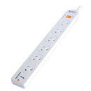 Sansai Powerboard Surge Protector 6 Outlet White