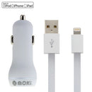 Moki Lightning Syncharge Cable + Car Charger Mfi Licenced