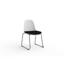 Willow Visitor Chair White Shell Black Seat