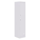 Fortis Steel Storage Locker 1850h x 380w x 450d Single Door White Keyed Lock