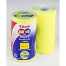 Quikstik Mark II Labels Removable Blank 23 x 16mm Fluoro Yellow Roll 1000 Pack 5