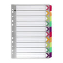 Marbig Dividers Manilla Plastic Fluoro 10 Tab A4 White