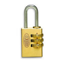 Lockwood Padlock 3 Wheel Combination 25mm Brass