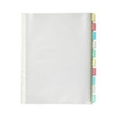 Marbig Dividers Polypropylene Pocket A4 10 Tab Coloured Tab Clear