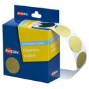 Avery Dot Stickers Dispenser 937271 24mm Round Gold Pack 250