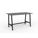 Cubit Bar Leaner With Castors 1800wx900d Silver Top/black Frame