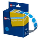 Avery Dot Stickers Dispenser 937275 14mm Round Light Blue Pack 1050