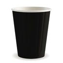 BioPak Paper Cup Double Wall Aqueous 12oz 390ml 90mm Black Carton 1000