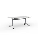 Team Flip Table 1600wx800d White Top / Silver Frame