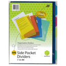 Marbig Binder Dividers 5 Pocket A4 Coloured
