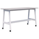 Modella II Mobile Leaner 1800x800 Silver Top White Frame