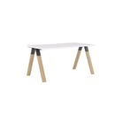 Ligna Desk 1500x800 White Scallop Radius Top Oak Legs