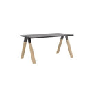 Ligna Desk 1500x800 Black Scallop Radius Top Oak Legs