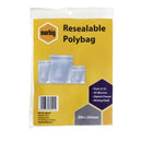 Marbig Resealable Polybag Writing Panel Ziplock Closure 200 x 255mm 45muPack 25