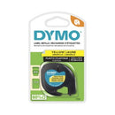 Dymo LetraTag Labelling Tape Plastic 12mm x 4m Black On Yellow