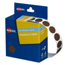 Avery Dot Stickers Dispenser 937237 14mm Round Brown Pack 1050