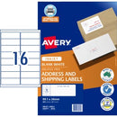 Avery Address Labels Quick Peel Sure Feed Inkjet 936029 / J8162 99.1 x34mm 16 Per Sheet Pack 400