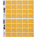 Filecorp C-Ezi Lateral File Labels Number 5 24 x 31mm Yellow Sheet 40