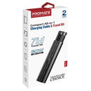Promate Compact All-in-1 Multi Connect Charging Cable & Travel Kit
