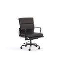 Vogue Executive Chair Midback Black Leather Black Frame Unassembled