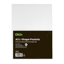Okin L Shaped Pockets Heavy Duty A3 Clear Pack 6