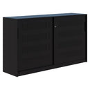 Fortis Steel Storage Sliding Door Cabinet 1020h x 1800w x 450d Black Keyed Lock