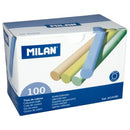 Milan Chalk Sticks Assorted Colours Pack 100