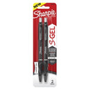Sharpie S-Gel Gel Ink Pen Retractable Fine 0.7mm Black Pack 2