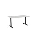 Haven Fixed Single Sided Desk 1500x800 White Top Scallop Black Frame