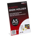 Deflecto Sign/Menu Holder Slanted Portrait A5 Clear