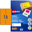 Avery Shipping Labels Laser High Vis 35972 / L7162FO 99.1 x 34mm 16 PerSheet Fluoro Orange Pack 400