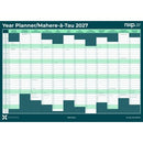 NXP 2027 Wall Planner Double Sided Unlaminated A1 Deep Teal