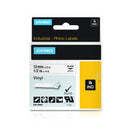 Dymo Rhino Labelling Tape Industrial Vinyl 12mm x 5.5m Black On White