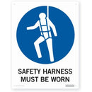 Sign - Safety Harness Must Be Worn 230mm X 300mm