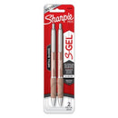 Sharpie S-Gel Ink Pen Retractable Fine 0.7mm Black Pack 2