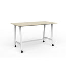 Cubit Bar Leaner With Castors 1800wx900d Nordic Maple Top/white Frame