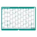 Sasco 2027 Wall Planner Unframed 500 x 700mm Green