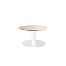 Lunar Coffee Table 600Dia Autumn Oak Top White Base