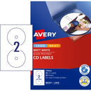 Avery Labels Laser Inkjet Printer 960101 / L7676 CD 117mm Round 2 Per Sheet Pack 50