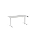 Haven Electric Single Sided Desk 1500x800 White Top Scallop White Frame