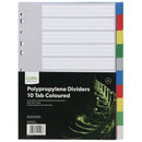 Icon Dividers Polypropylene 10 Tab A4 Coloured