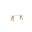 Ligna Coffee Table 1200x600 White Radius Top Oak Legs