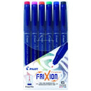 Pilot Frixion Fineliner Pen SW-FF-S6 HS Erasable Fine 0.45mm AssortedColours Pack 6