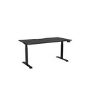 Haven Electric Single Sided Desk 1500x800 Black Top Scallop Black Frame