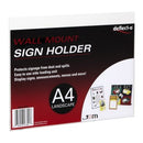 Deflecto Sign/Menu Holder Wall Mount Landscape A4 Clear